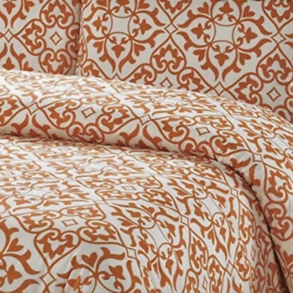 IKEA Queen/Full Duvet Set Orange White AndreaKakel